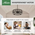thumbnail image 5 of Hunter 23 inch Indoor Caged Ceiling Fan with LED Lights - Farmhouse Ceiling Fan, Standard Mount, 4 Blades, Wall Control, For Bedroom, Dining or Living Room, or Kitchen - Fennec 50724, Noble Bronze, 5 of 13