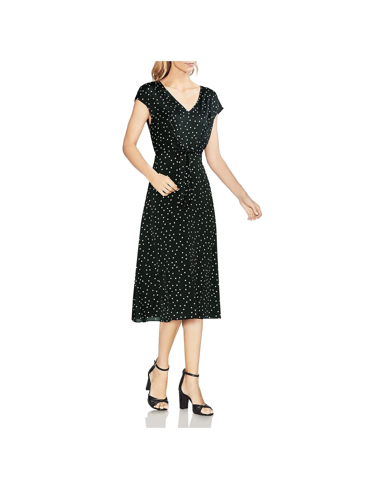 Vince Camuto Womens Polka Dot Tie Waist 