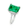 thumbnail image 3 of Ross-Simons 6.00 ct. t.w. Simulated Emerald and .19 ct. t.w. CZ Ring in Sterling Silver, Women's, Adult, 3 of 5