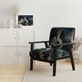 thumbnail image 2 of Designart "Modern Fluid Gold And Blue Ii" Upholstered Modern & Contemporary Accent Chair and Marble Abstract Arm Chair - Multiple Color & Pattern, 2 of 7