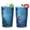 Blue, variant on Amber 12 Oz Highball Tumblers, Embossed Ribbed Sunflower Pattern Drinkware