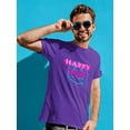 thumbnail image 2 of Happy Inside Spray Drip Ink T-Shirt Men -Image by Shutterstock, Male Large, 2 of 4