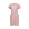 thumbnail image 1 of fheaev Chemises de Nuit pour Femmes Grande Taille Imprimé Saint-Valentin Chemise de Nuit Décontractée Manches Courtes Robe de Nuit Ample Confortable Pyjama Col Rond Chemises de Nuit Douces, 1 of 2