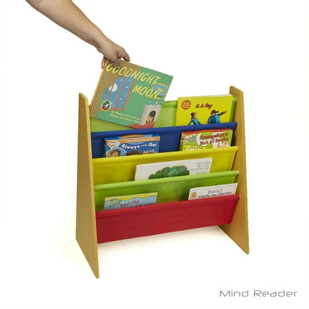 Mind Reader Fabric Sling Book Shelf, Brown
