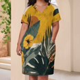 thumbnail image 3 of Womens Casual Dresses Tropical Flowers Sun Abstract Art Short Sleeve Dress Summer Dresses for Women 2025, 3 of 5