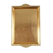 Efavormart 2 PCS - Gold 14 x 10 Rectangle Decorative Plastic Serving Trays With Embossed Rims For Wedding Birthday Party