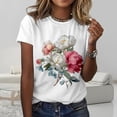 thumbnail image 2 of Camiseta ZOCANIA Graphic Tees para mujer de algodón con estampado floral, 2 of 2