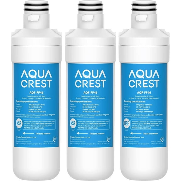 AQUA CREST ADQ747935 MDJ64844601 Refrigerator Water Filter, Replacement for  469980, 3 Filters