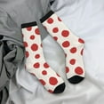 thumbnail image 5 of Hirioo Abstract Red Polka Dot Pattern Adult Middle Tube Socks Breathable Sock Non-Pilling,Contrasting Color Design, 5 of 6