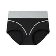 thumbnail image 2 of HAOTAGS Period Underwear for Women,Mid-Rise Antimicrobial Protection Side Leakage Solid Breathable Underwear Gray M, 2 of 3