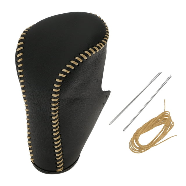 Cubierta de pomo de cambio de marcha antideslizante Unique Bargains para Honda Accord 8 2008-2012, protector de manija de cambio negro y amarillo de cuero