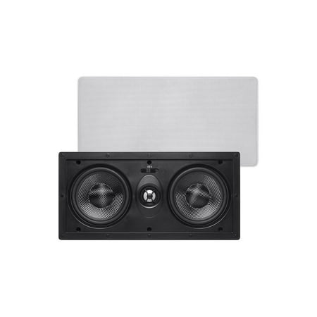 Monoprice 2-Way Carbon Fiber In-Wall Center Channel Speaker - Dual 5.25 Inch (Single) - Alpha