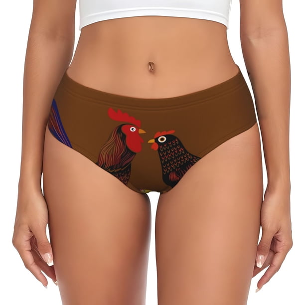 Balery Chicken Farm Animal Ropa Interior de Algodón para Mujer con Dibujo – Braguitas Cómodas y Elásticas, Estilo Clásico-Medium