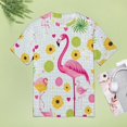 thumbnail image 4 of Flamingo Pattern Women's T-Shirt Short Sleeve T Shirts Tops Tee Ladies Loose T, 4 of 6
