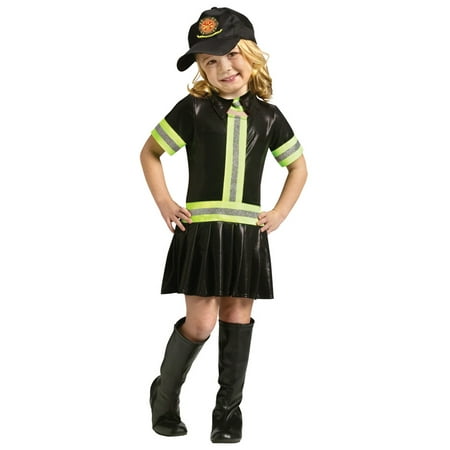 Fire Chief Fighter Woman Fireman Dress Child Girls Toddler Halloween Costume