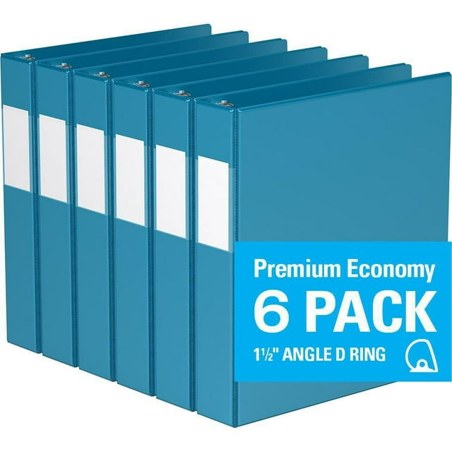 Davis Group, Premium Economy, D Ring, Binder, 6 Pack, 1.5"