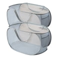 thumbnail image 2 of Honrane Foldable Mesh Laundry Hampers - 2-Pack Large with Handles, Lightweight, Space-Saving Storage for Dorms, Families, Travel, Camping (Grey), 2 of 8