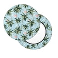 thumbnail image 2 of Disketp Flamingos And Palms Funda Redonda para Taburete, Funda de Cojín para Silla de Bar Suave y Elástica-13 inch, 2 of 7