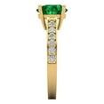 thumbnail image 3 of Clara Pucci 14K Yellow Gold Solid Gold Emerald Solitaire with Accents Anniversary Ring for Women - 2.3 cttw Round Cut, 3 of 8