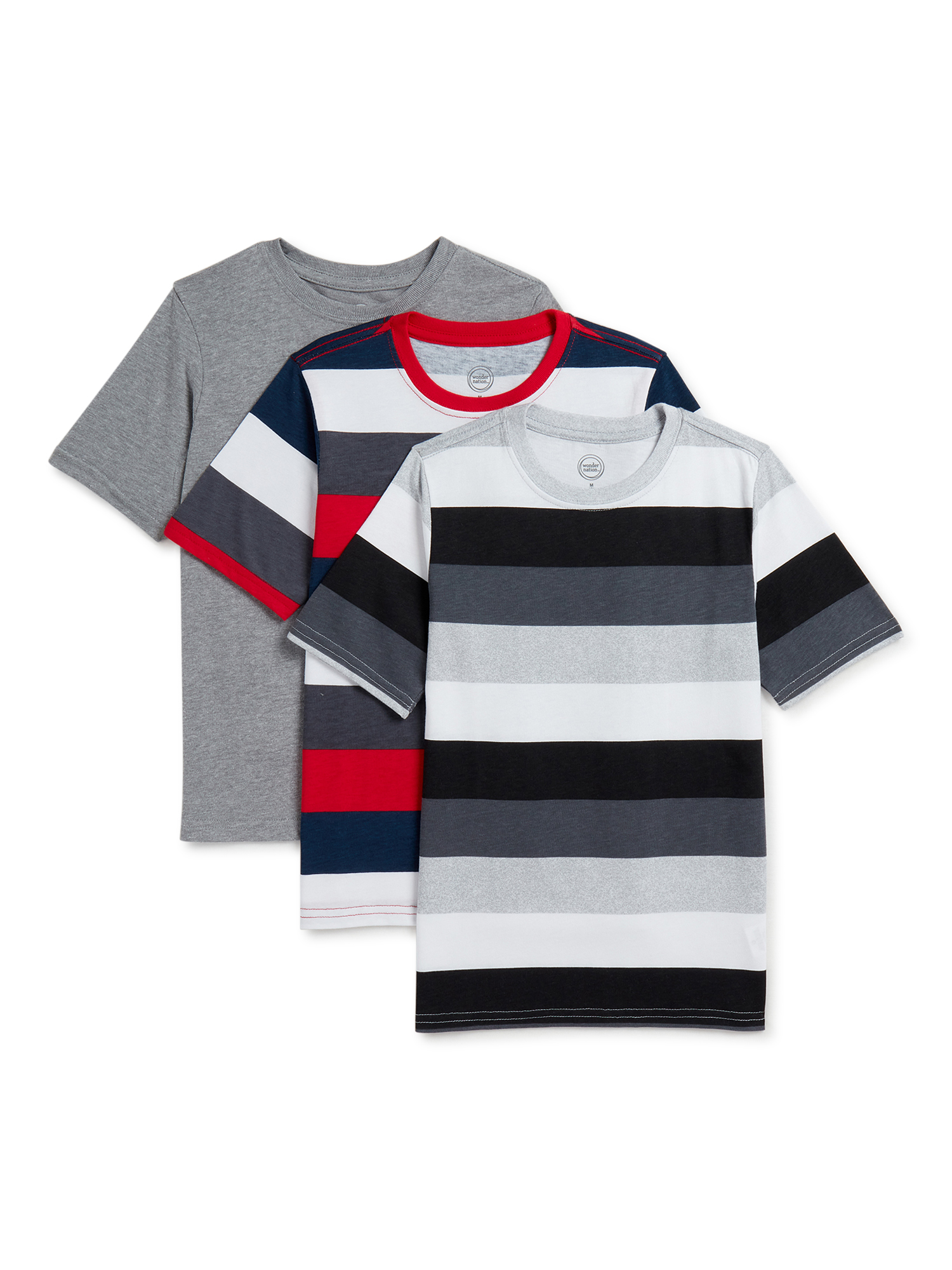 Colors *ships free Wonder Nation Boys Striped Short Sleeve T-Shirt Size S-L 3