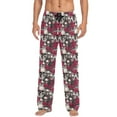 thumbnail image 4 of joogoo Men's Pajama Pants Rose Skull Flowers Soft Long Sleep Lounge Pjs Bottoms XL, 4 of 7