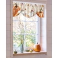 thumbnail image 4 of Tie Up Valance Curtain for Kitchen,Thanksgiving Pumpkin Sunflowers Rod Pocket Short Curtains Adjustable Tie-Up Shade Valances,Watercolor Leaf on Letter Window Treatment for Bathroom Living Room, 4 of 8