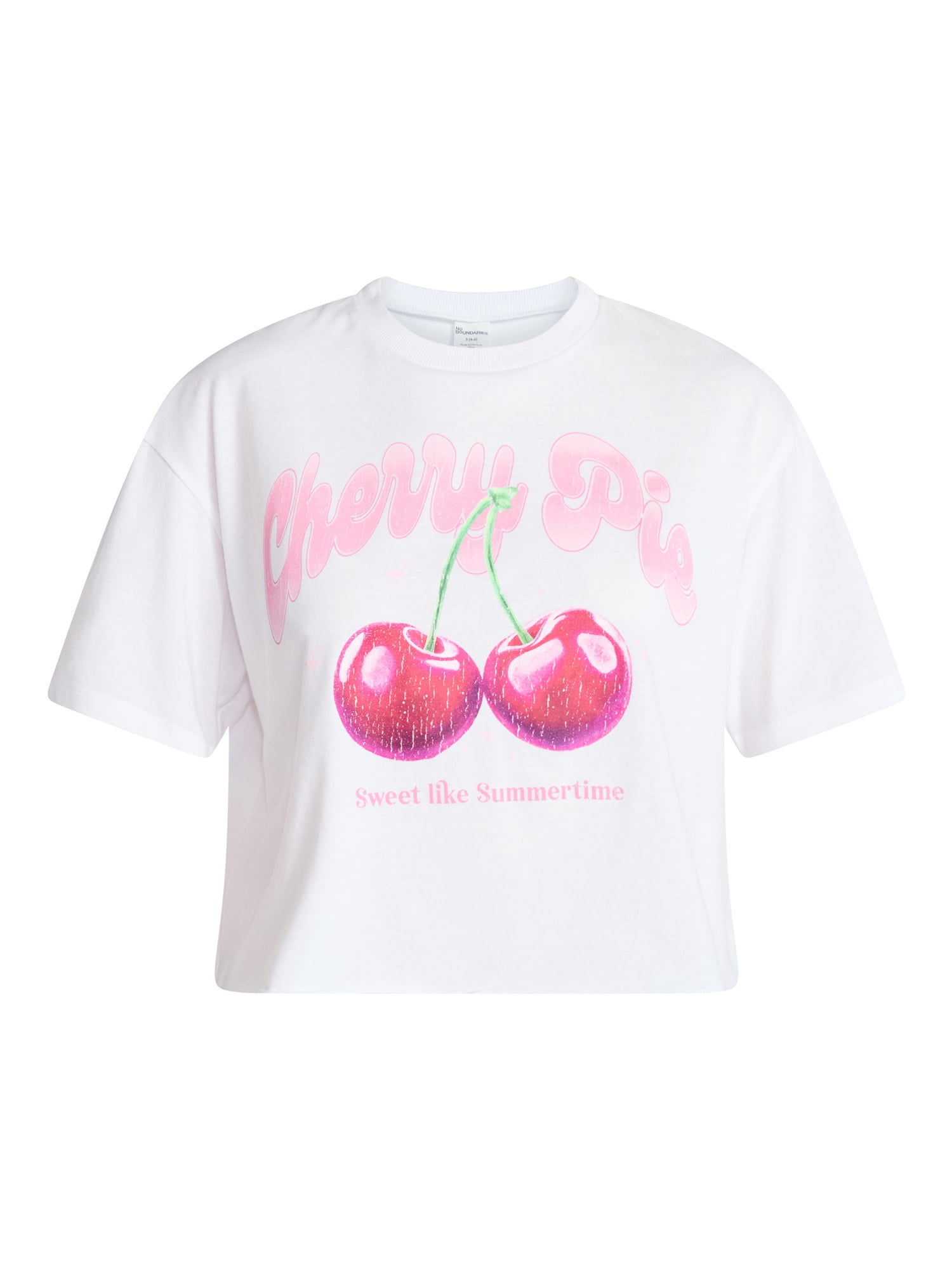 No Boundaries Boxy Cropped Graphic Tee, Women's XXS-XXL