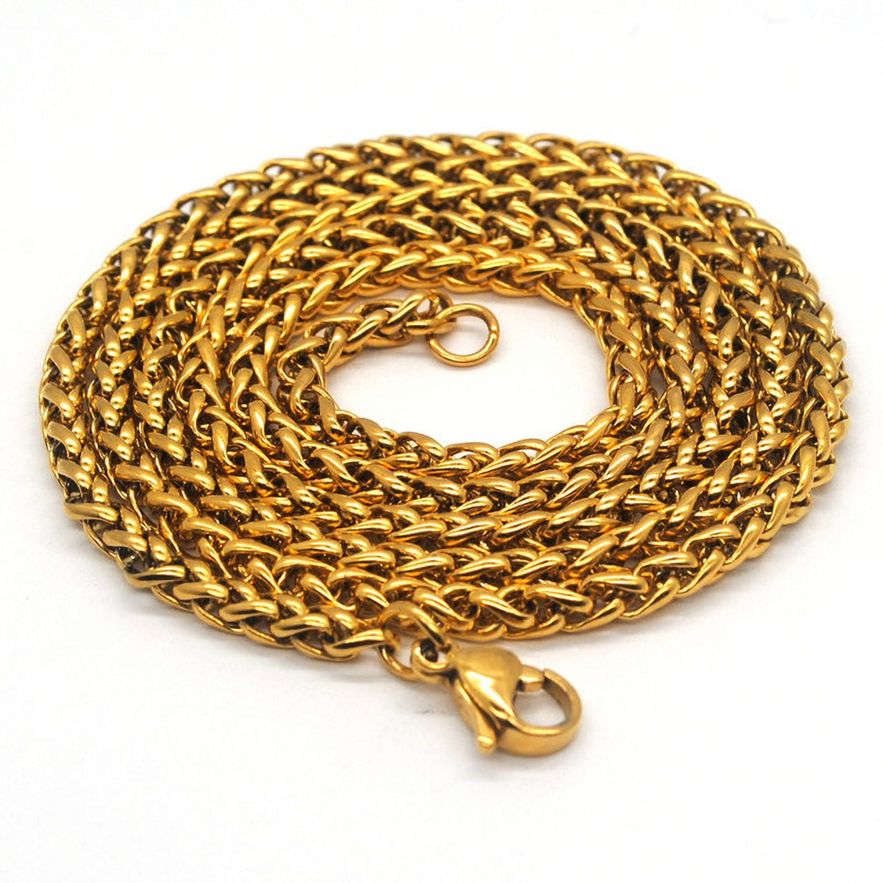 HNSP 3MM-8MM STAINLESS STEEL TWIST CHAIN NECKLACE FOR MEN Punk