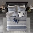 thumbnail image 3 of 6 Piece Reversible Jacquard Quilt Set with Throw Pillows Navy King/Cal King, 3 of 21