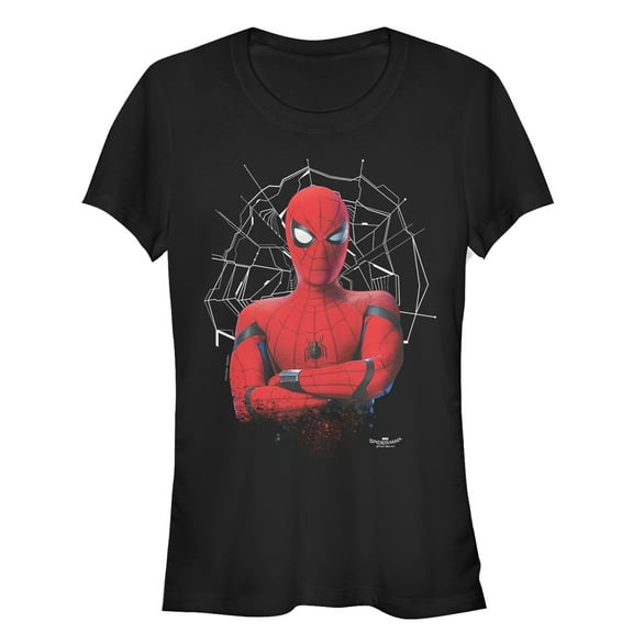 Junior's Marvel Spider-Man: Homecoming Grumpy Spidey Graphic Tee Black Large