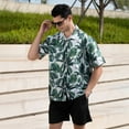 thumbnail image 2 of JLFKNG Fashion Men's 2Pcs Outfits Summer Short Sleeve T Shirts And Shorts Breathable Casual Floral Printed Hawaiian Style Suitable For Vacation, 2 of 9