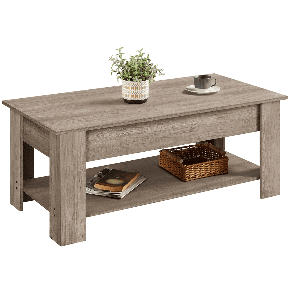 Yaheetech 47.5in Wooden Lift Top Coffee Table with Hidden Compartment for Living Room, Gray