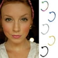 thumbnail image 4 of 5 Pcs Fake Piercings Face Nose Ring Hoop 316L Surgical Steel Clip-on Fake Nose Ring Lip Ring Ear Cuff Fake Septum Ring for Body Jewelry, 4 of 4