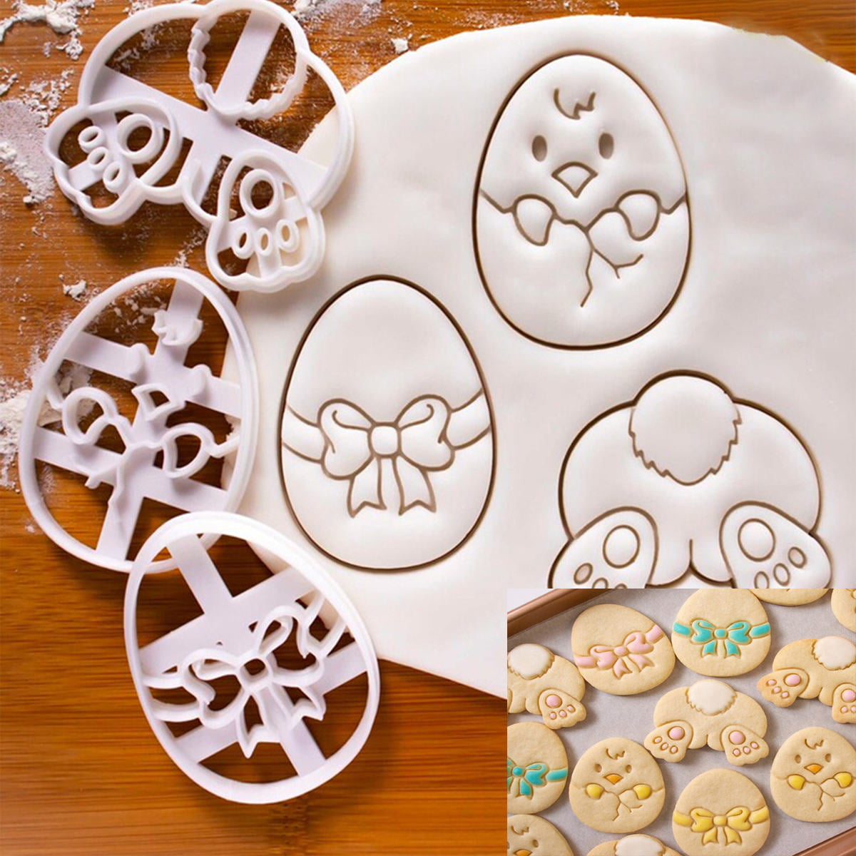 Decorative Easter Egg Shape Stainless Steel Fondant Cookie Cutter Chocolate Mold 