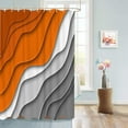 thumbnail image 2 of Shower Curtains 72 x 84 Inches Orange Grey Modern Geometric Bath Curtain Abstract Ombre Waterproof Polyester Fabric Bathroom Curtain with 12 Hooks Decoration, 2 of 6