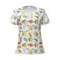 thumbnail image 3 of Naloa Orange Green Avocado Print T-Shirts Short Sleeve V Neck Tees for Women Fashion Tops Trendy Lightweight Soft Casual Summer Outfits Clothes, 3 of 5