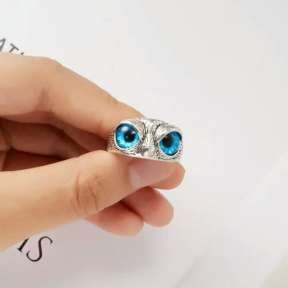 GKNET Retro Owl Ring Open Adjustable Finger Ring Charm Women Men Party Couple Jewelry-#2 Owl Ring