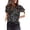 Black, variant on Womens Work Shirts Leopard Point Print Round Neck Womens Activities Shirt,Red,M