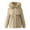 Khaki, variant on Short Puffer Jacket for Women Warm Thickened Lined Detachable Hooded Winter Coat Petite Fit L Size Black