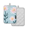 thumbnail image 2 of Pink Daisy Flat Illustration Oven Mitts Pot Holders 2 pcs Heat Resistant for Kitchen Baking Grilling, 2 of 7