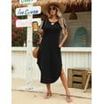 thumbnail image 6 of Zeagoo Long Dresses for Women Casual Summer Maxi Dress Short Sleeve Long Dress with Pockets Curve Hem Long Dress Crew Neck, 6 of 10