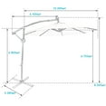 thumbnail image 3 of Costway 90" Turquoise 360√Ç¬∞ Rotation Offset Patio Umbrella, Water Resistant, 3 of 12