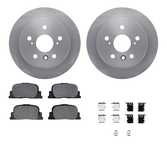 Dynamic Friction Company Rear Brake Rotors with 5000 Advanced Brake Pads includes Hardware 6512-76332