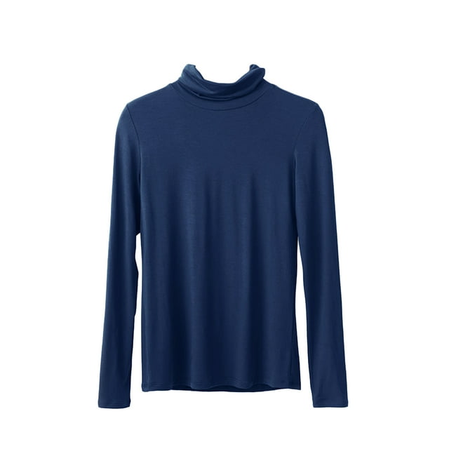 Sunloudy Women Base Pullover,Long Sleeve Modal Turtleneck Tops,Soft Stretchy Slim Base Layer Shirts