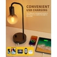 thumbnail image 2 of ONEWISH 15.75" Table Lamps Set of 2 with USB C and A Charging Port Fully Dimmable Bedside Lamp Nightstand Lamps with 2700K Black Gradient Bulb for Living Room Bedroom Dorm, 2 of 6