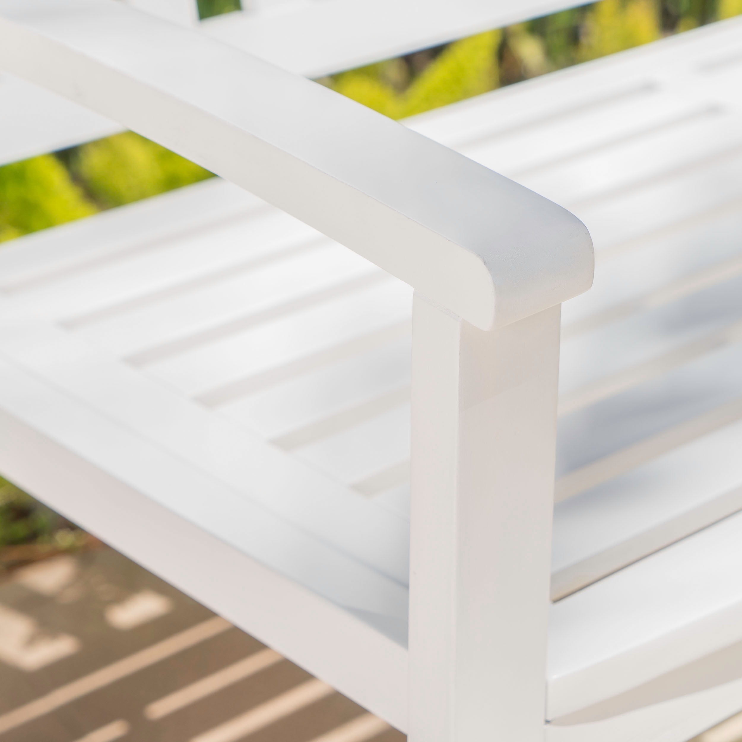 Lilo Outdoor Acacia Wood Bench, White Finish - Walmart.com