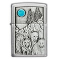 thumbnail image 4 of Zippo Wolf Pack and Moon Emblem Brushed Chrome Pocket Lighter, 4 of 6
