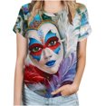 thumbnail image 1 of Fiudx Ofertas Flash Artículos En Oferta Blusas Informales de Manga Corta con Cuello Redondo y Estampado a La Moda para Mujer, 1 of 3