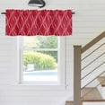 thumbnail image 5 of Kitchen Valances for Window, Abstract Red Morocco Stripe Art Light Filtering Rod Pocket Valance Curtain, Geometric Modern Line Texture Short Curtains Window Topper for Bedroom 42x12in, 5 of 9