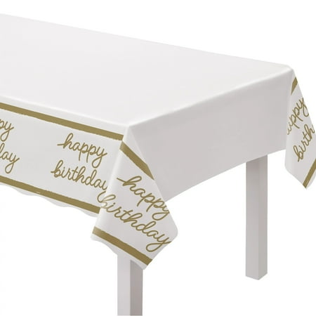 

Birthday Golden Age Plastic Tablecover (1ct)